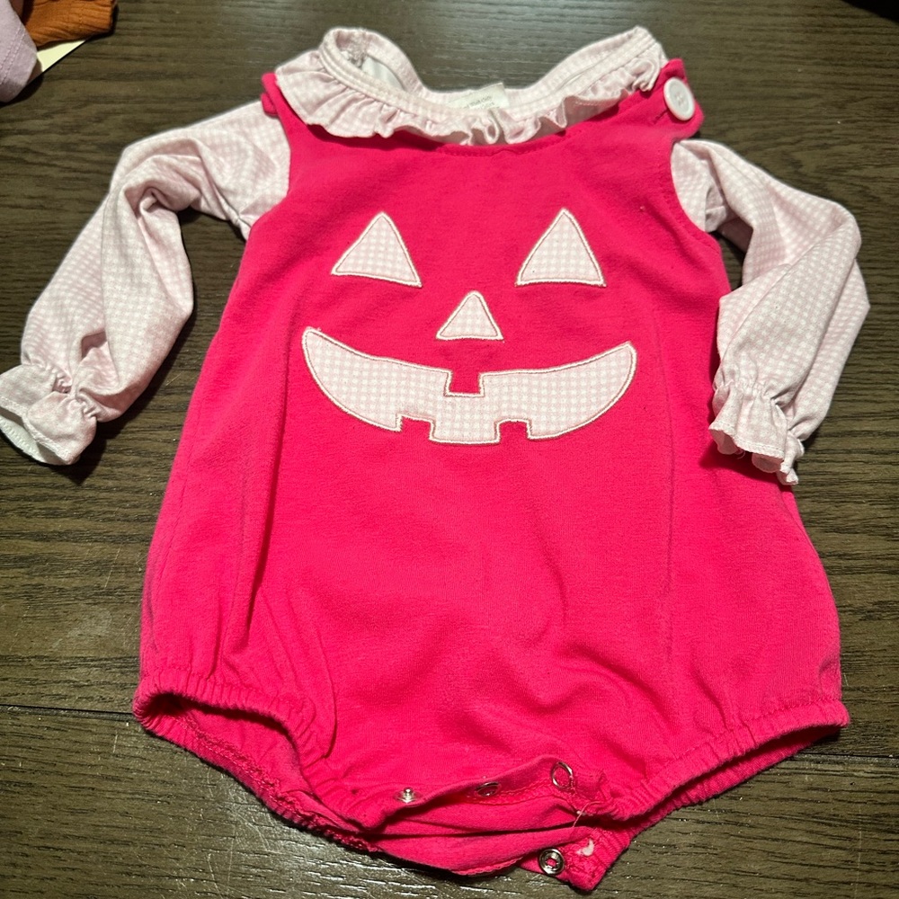 Pink Pumpkin Face Kids Costume